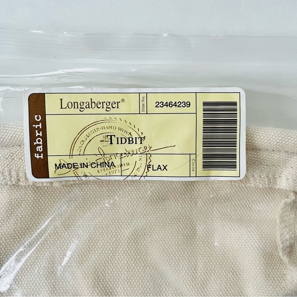 Longaberger Tidbit Basket Fabric Liner Flax